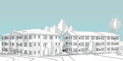 Architectural Rendering of Village Court Apartments Phase 4